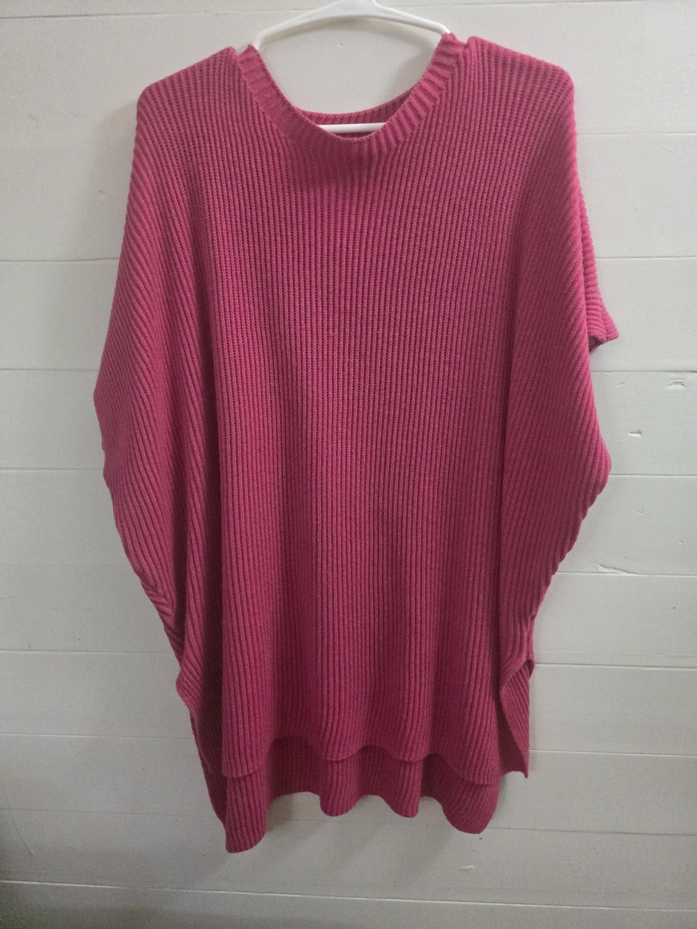 Ribbed Oversized Pink Sweater Tunic